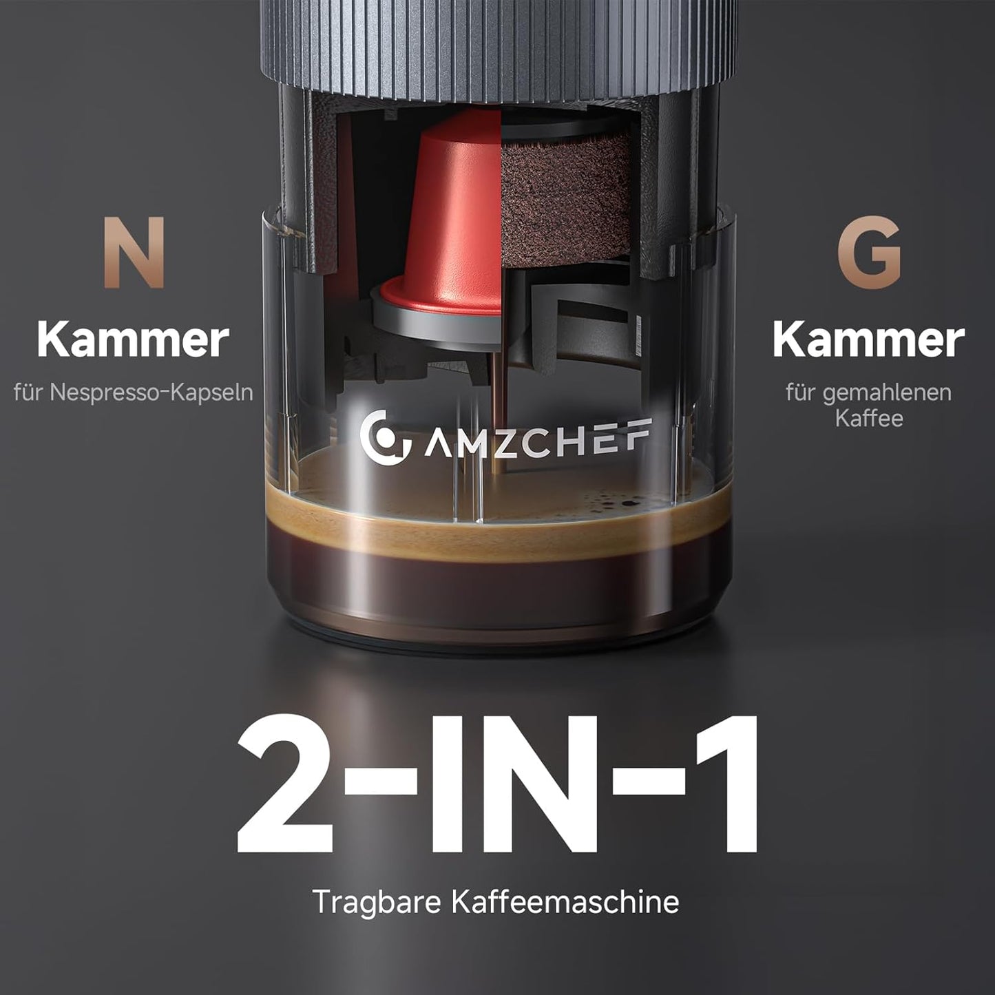 Tragbare Espressomaschine mit Akku & USB-C, Green