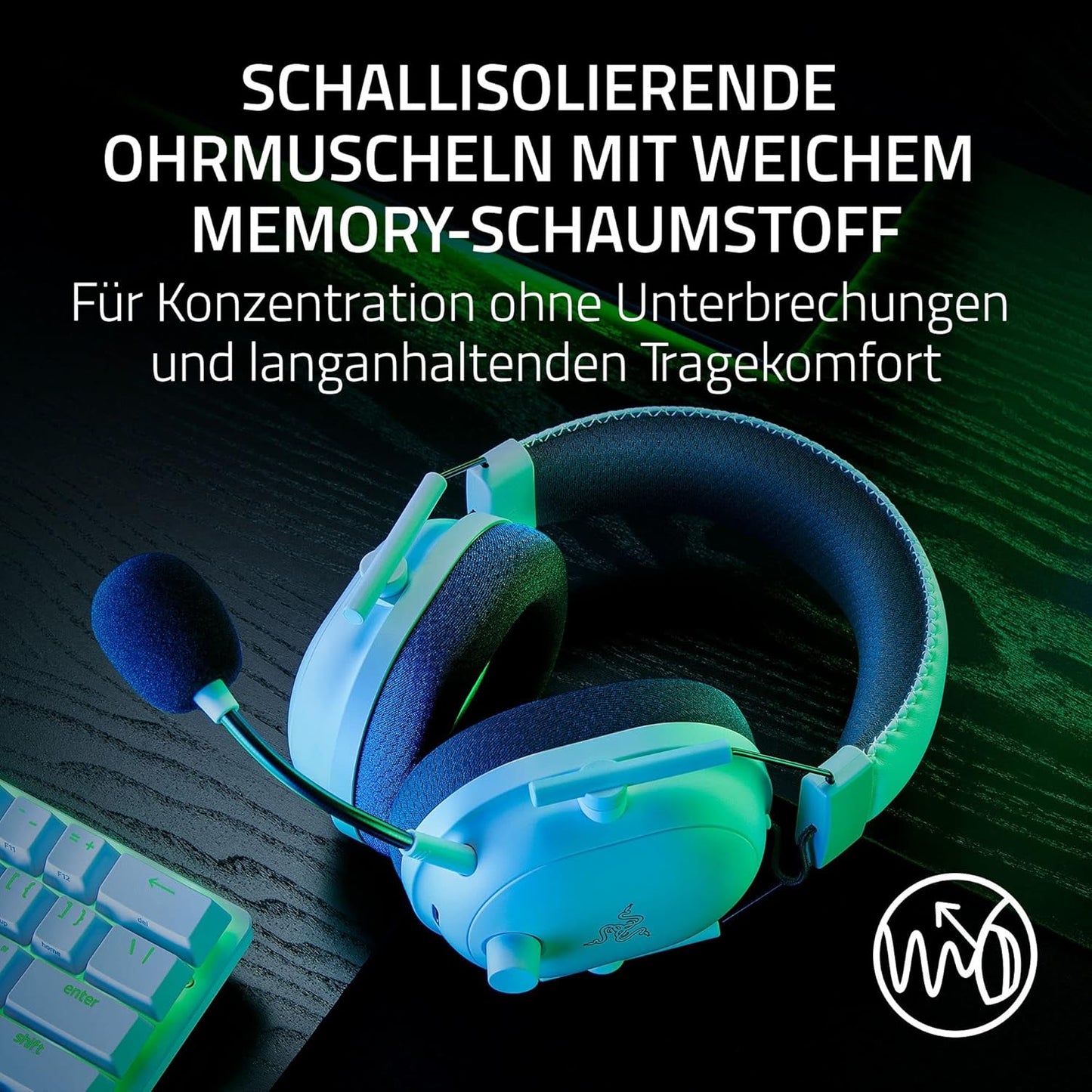 Kabelloses Esports-Headset mit HyperSpeed Technologie, BlackShark V2 Pro Weiss