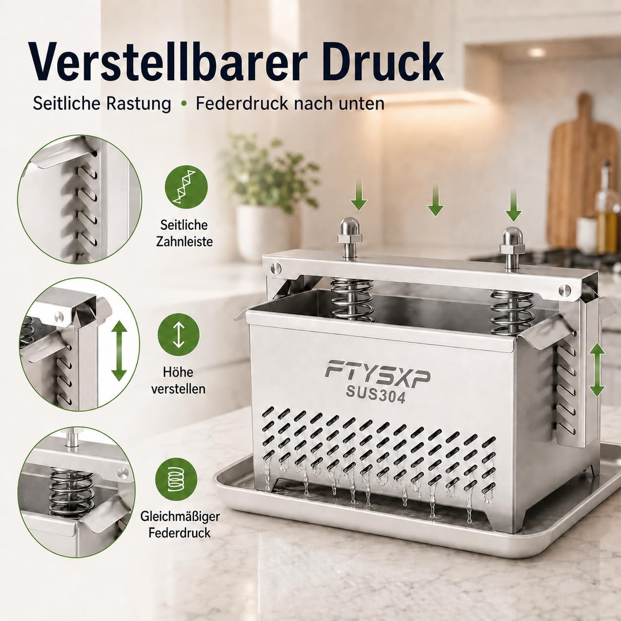 Tofupresse mit verstellbarem Druck, XL