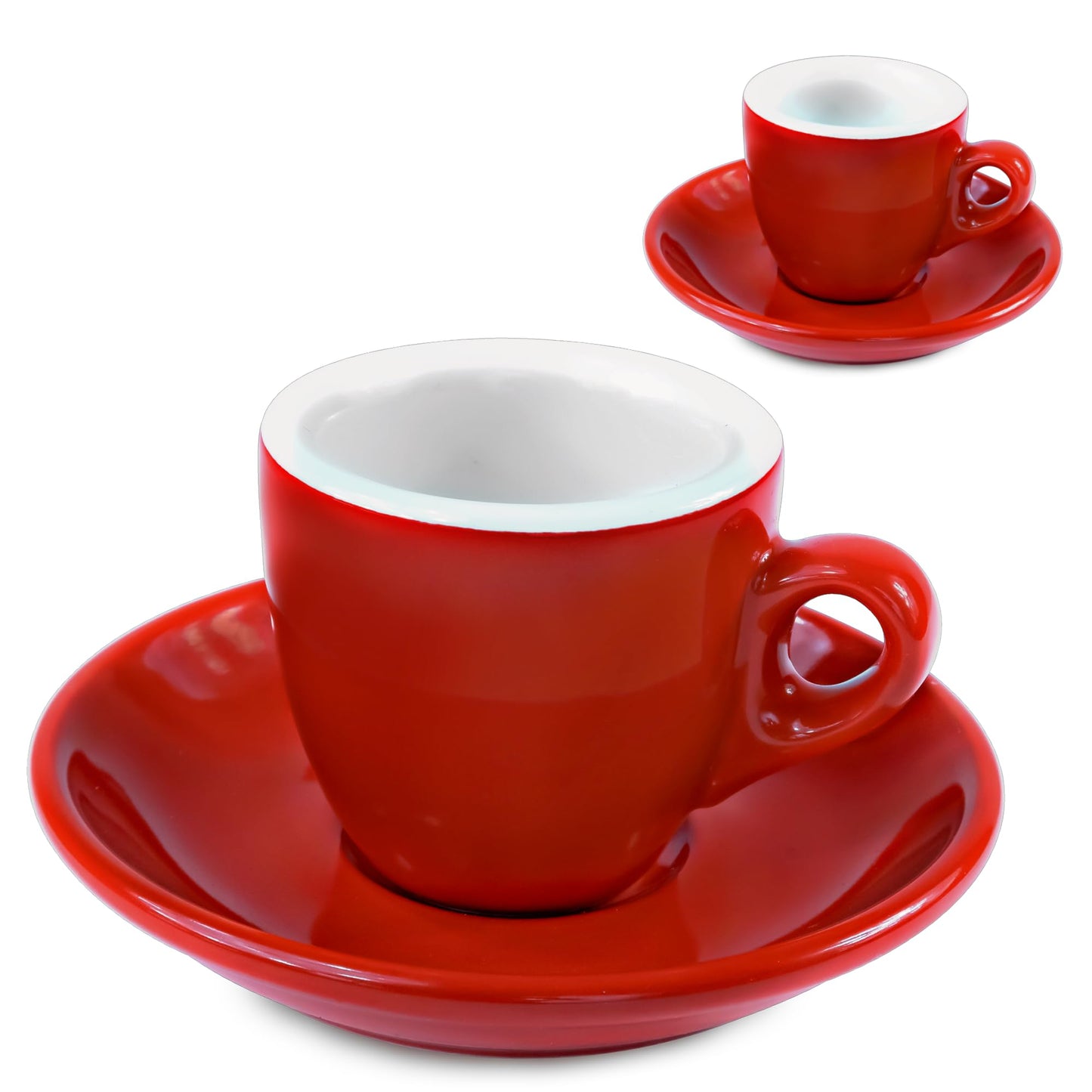 4-teiliges Espressotassen-Set, 2 Tasssen Rot