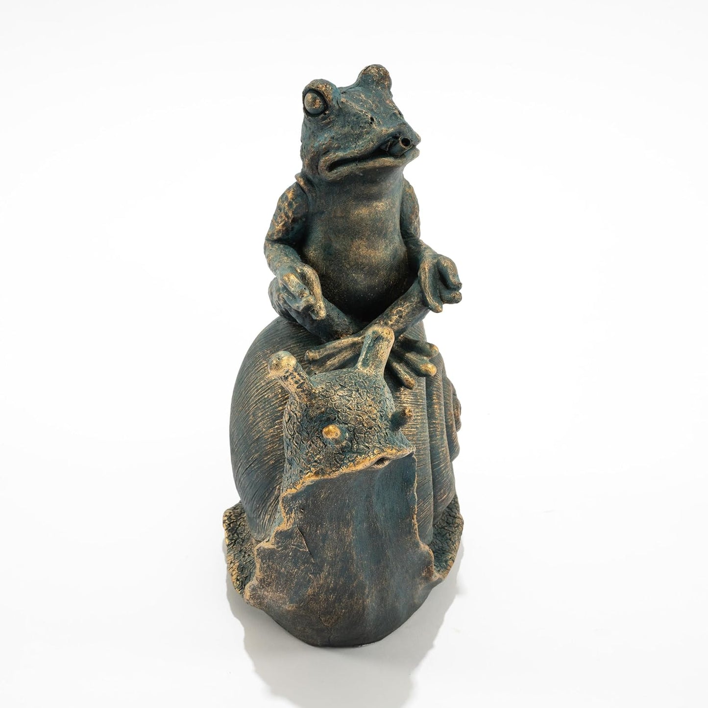 Wasserspeier-Figur Frosch auf Schnecke Lilly & Nelly