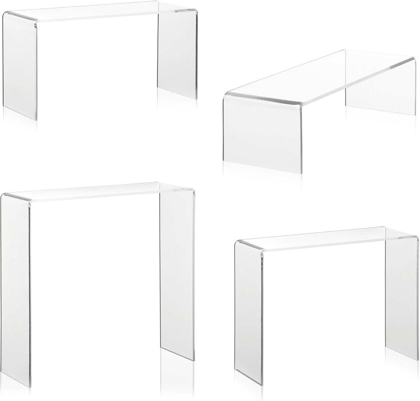 4er-Set Warenträger aus Plexiglas, Set mit 4 Stück gerade