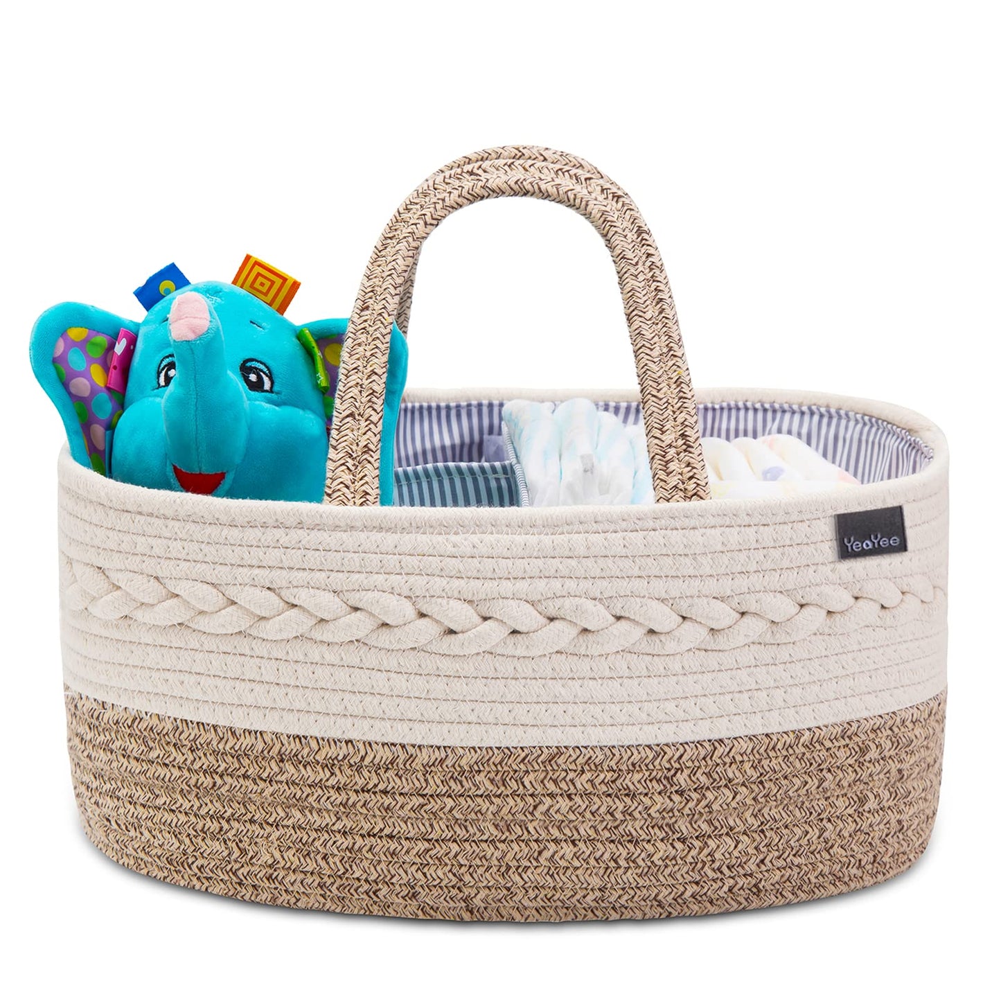 Windel-Organizer, L Pastellfarben, Weiß, Beige