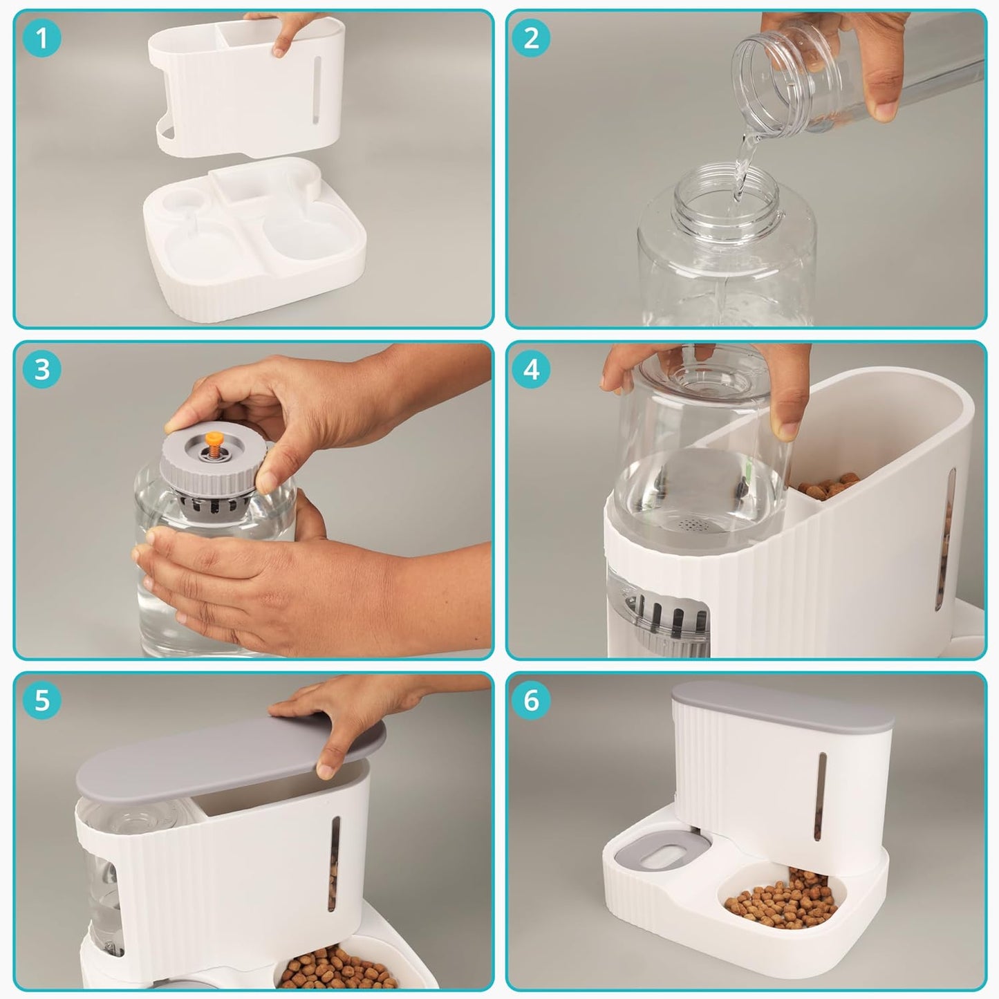 2-in-1 Schwerkraft Wasserspender und Futterautomat