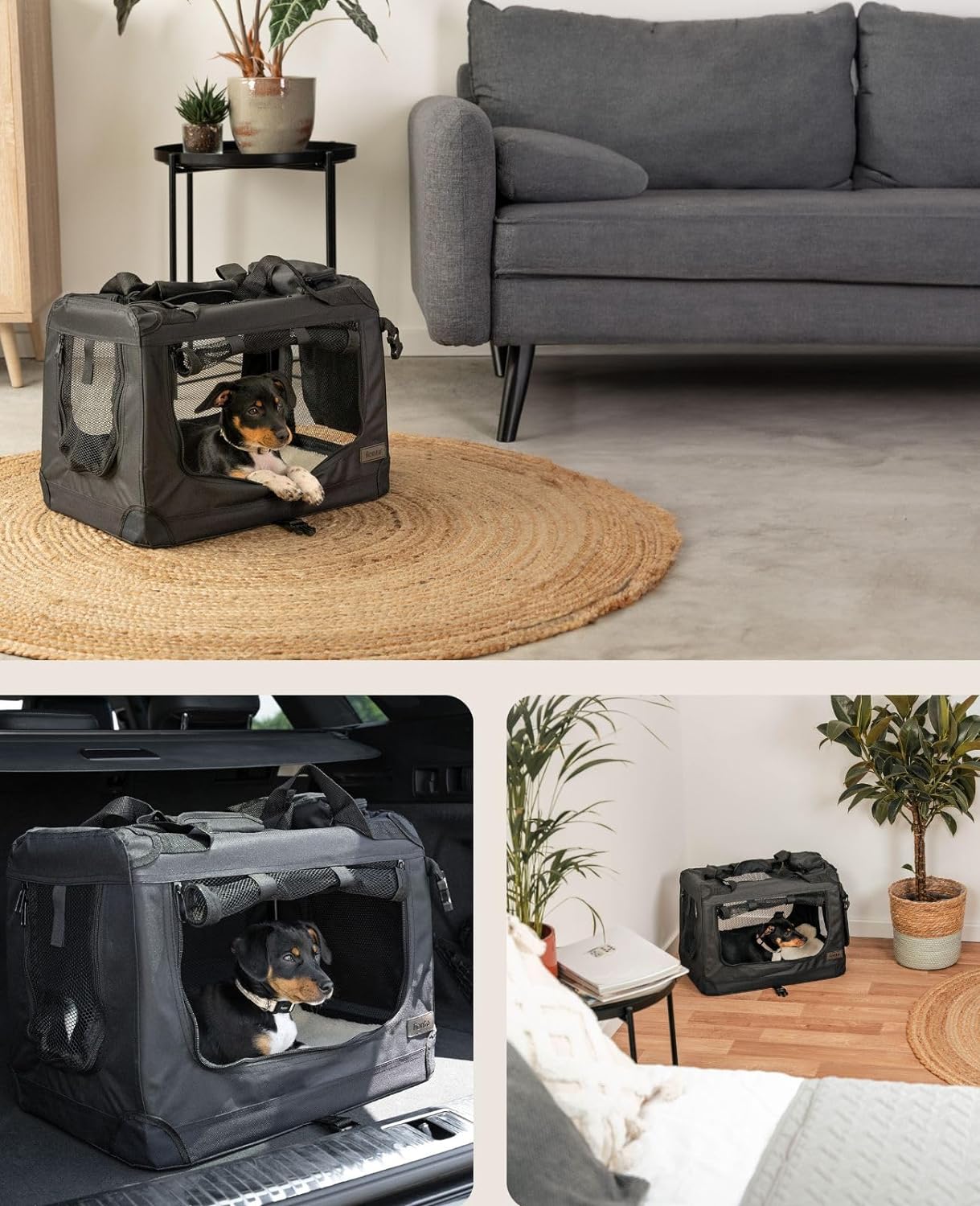 Hundetransportbox, Schwarz 1 - XS: 50x34x36 cm