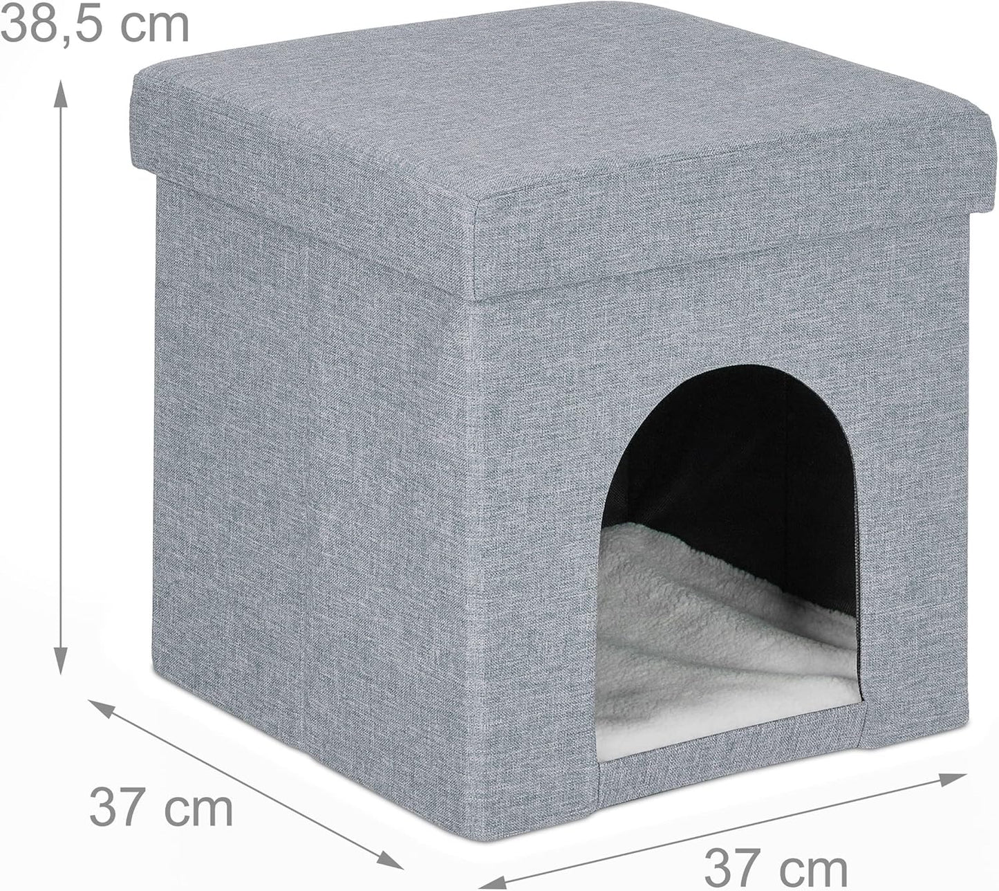 Katzenhöhle, hellgrau 38,5 x 37 x 37 cm (1er Pack)