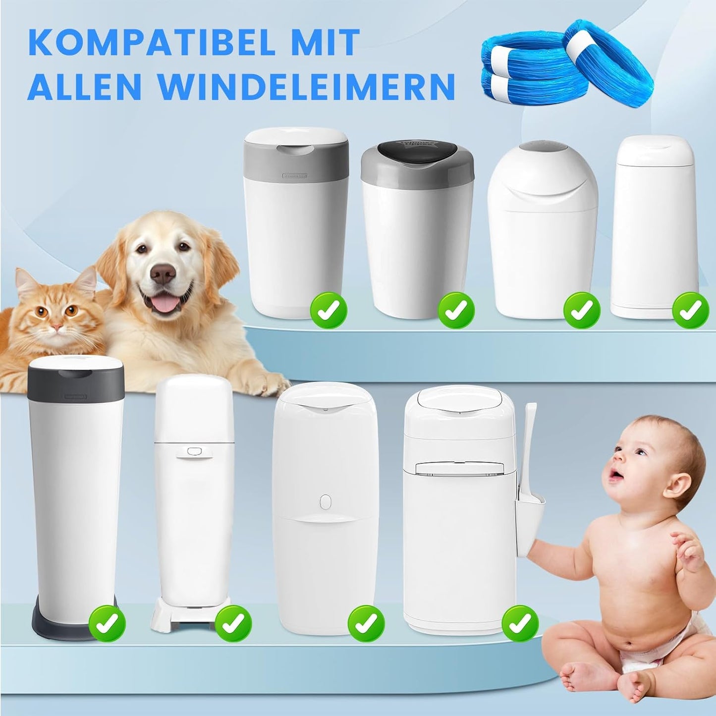 Windeleimer Nachfüllkassetten Set (18 Stück), 18 Stück
