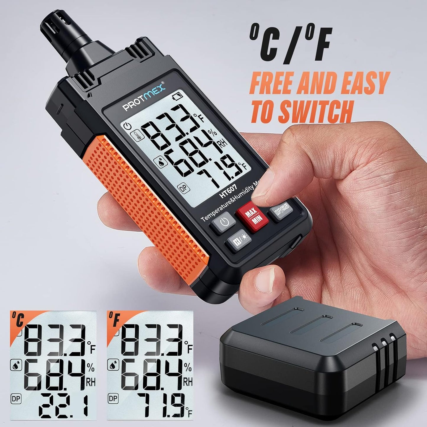 Temperatur-Feuchtigkeitsmessgerät mit LCD-Anzeige
