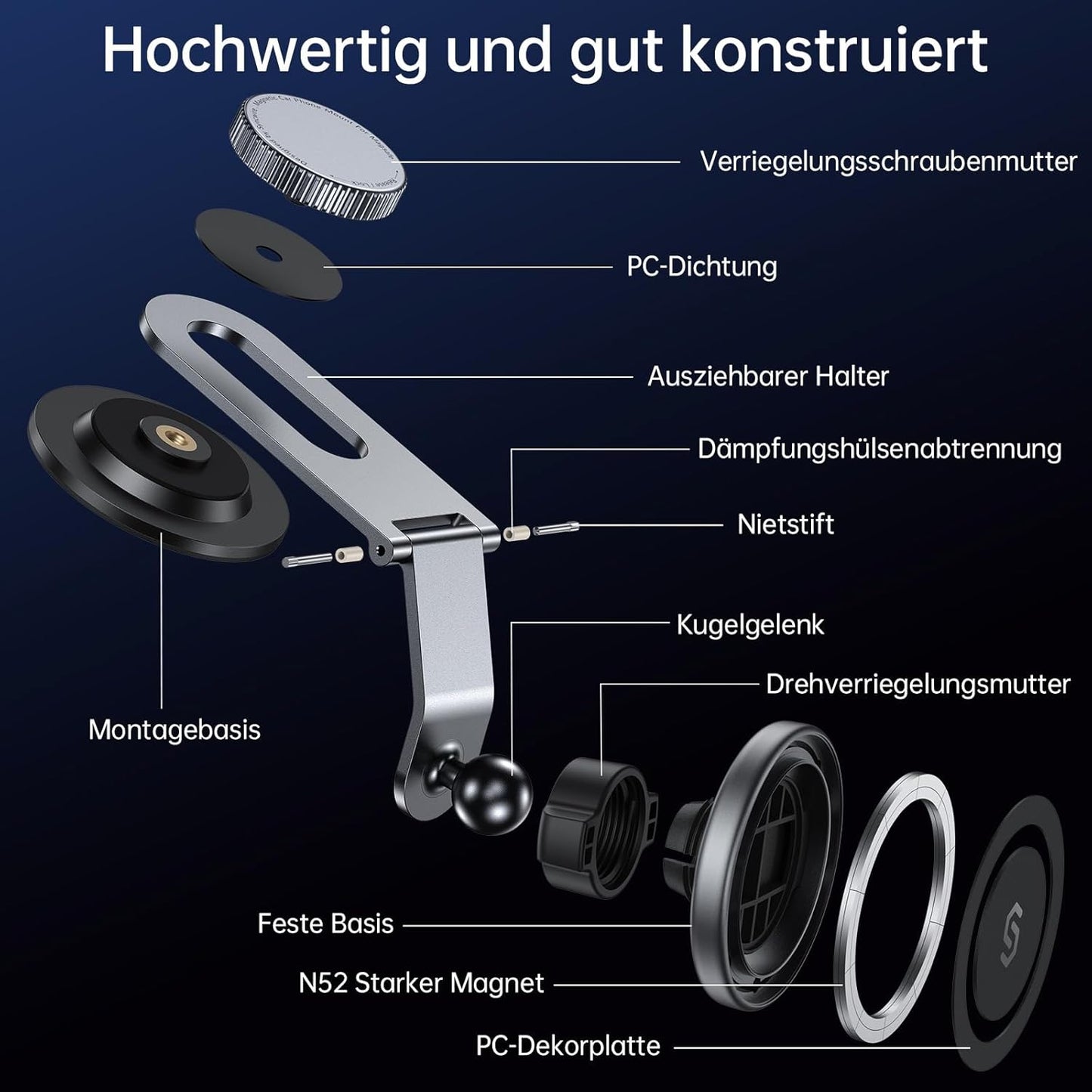 Handyhalterung, grau - space gray