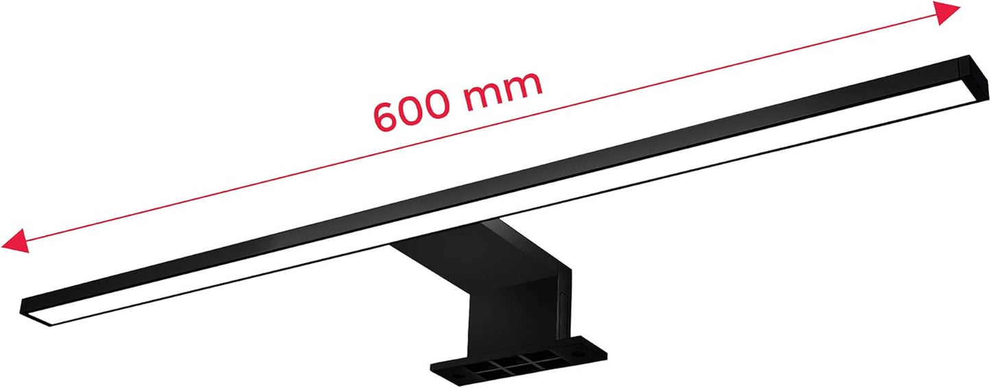 Spiegelleuchte, Schwarz - 60 cm