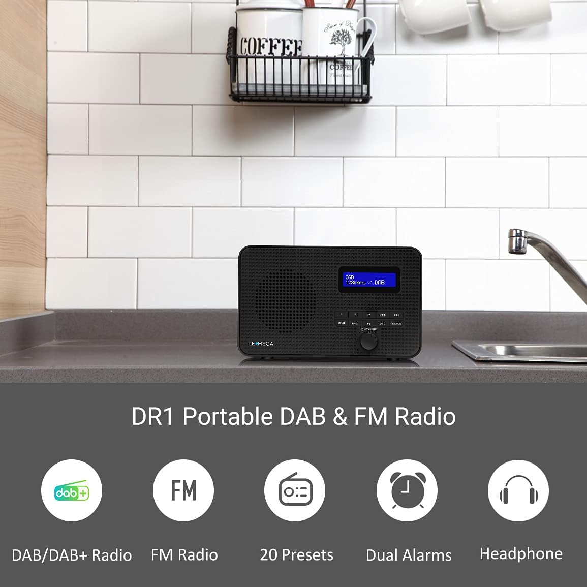 DAB/DAB+ Radio DR1, Schwarz