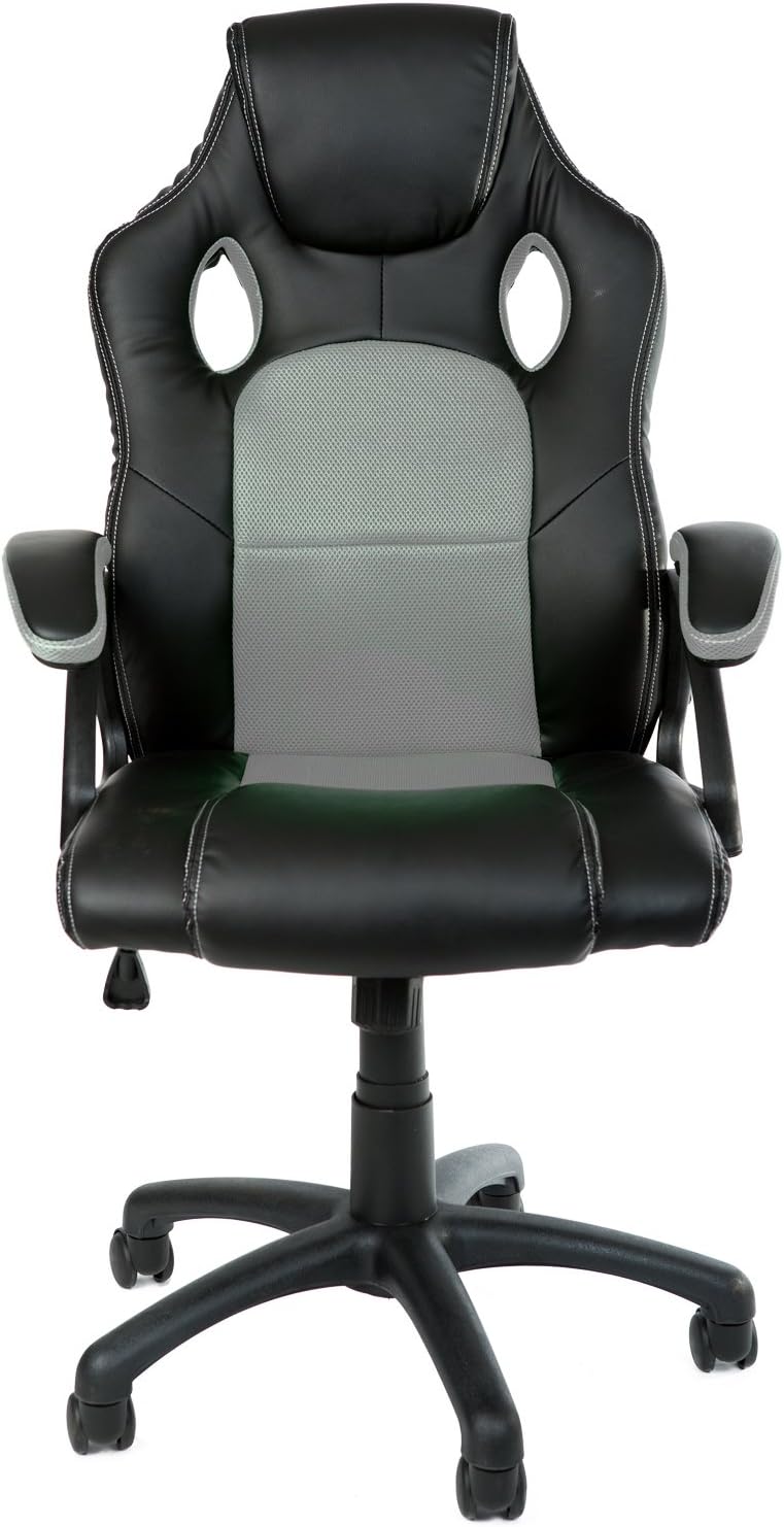 Ergonomischer Gamingstuhl mit Wippmechanik, Grau