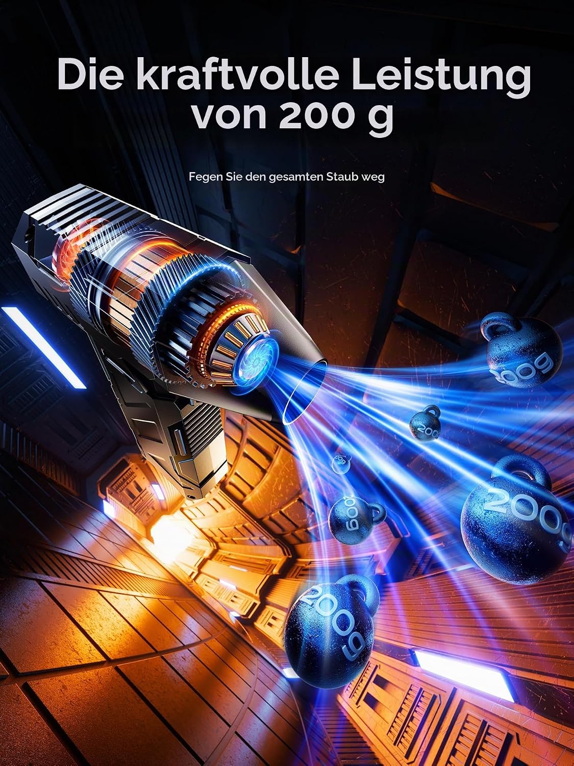 Hochgeschwindigkeits-Druckluftgebläse mit Akku und Reinigungsset, YMG-826
