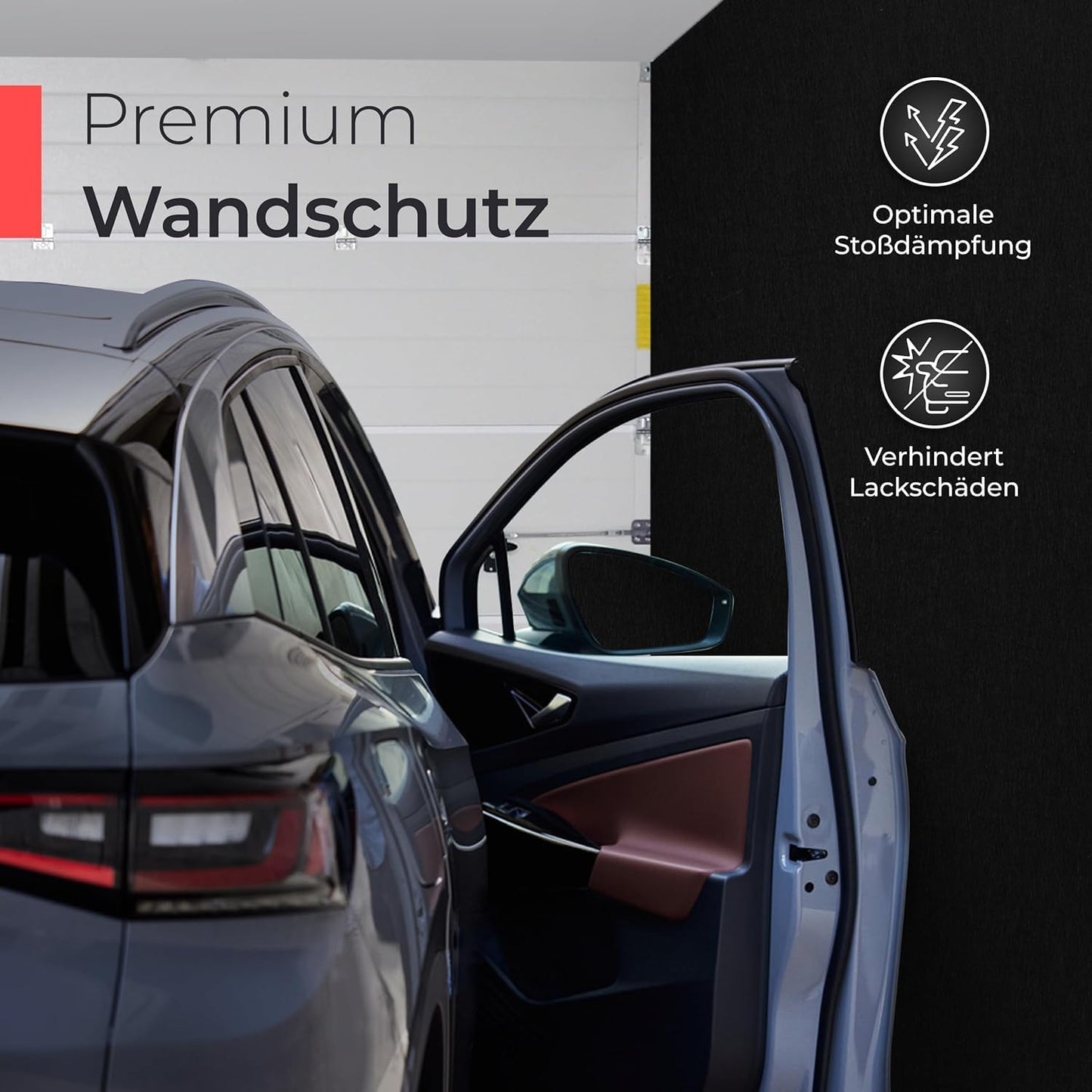 3er-Set Selbstklebender Filz-Wandschutz, 3 Stück Schwarz