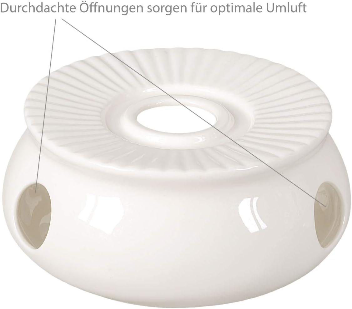 Teekanne mit Stövchen, Kanne + Stövchen 0: Weiß Ohne Deko