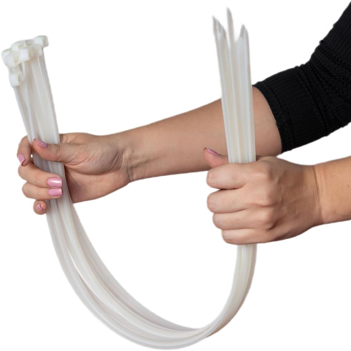 Kabelbinder-Set für Kabelmanagement, 100 Stück, 780 x 9 mm - 100 Stück Weiss