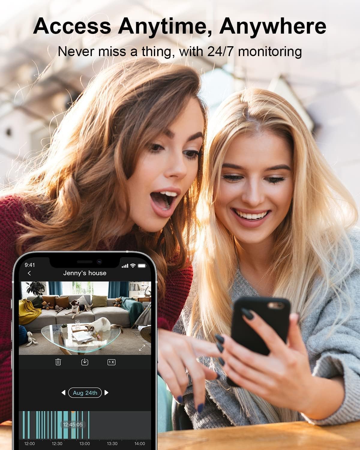 4MP/2.5K Innenüberwachungskamera mit App und magnetischem Standfuss, Packung mit 1