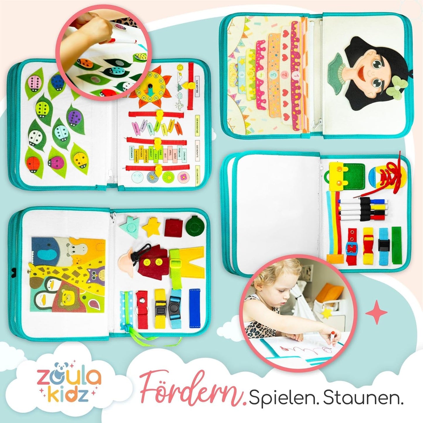 Montessori Busy Board, Boho