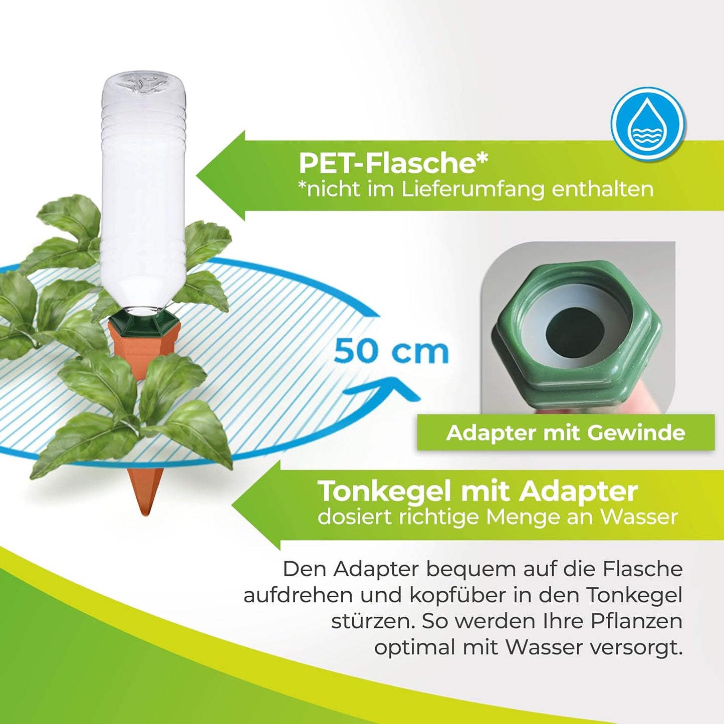 Pflanzen-Bewässerung Tonkegel 4er-Set, Classic 4 Stk