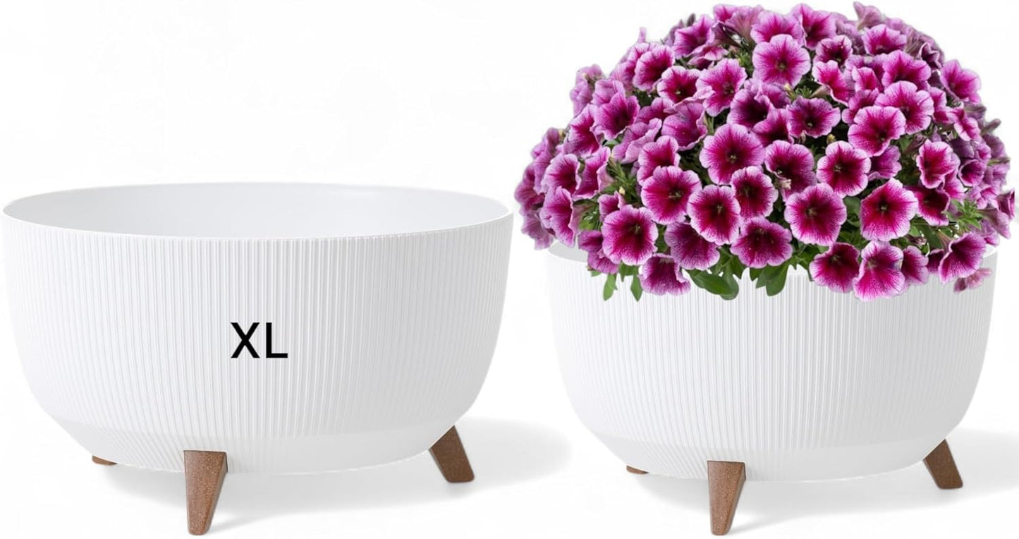 Blumenschale, Weiss/Opulenter Garten XL - 47 cm
