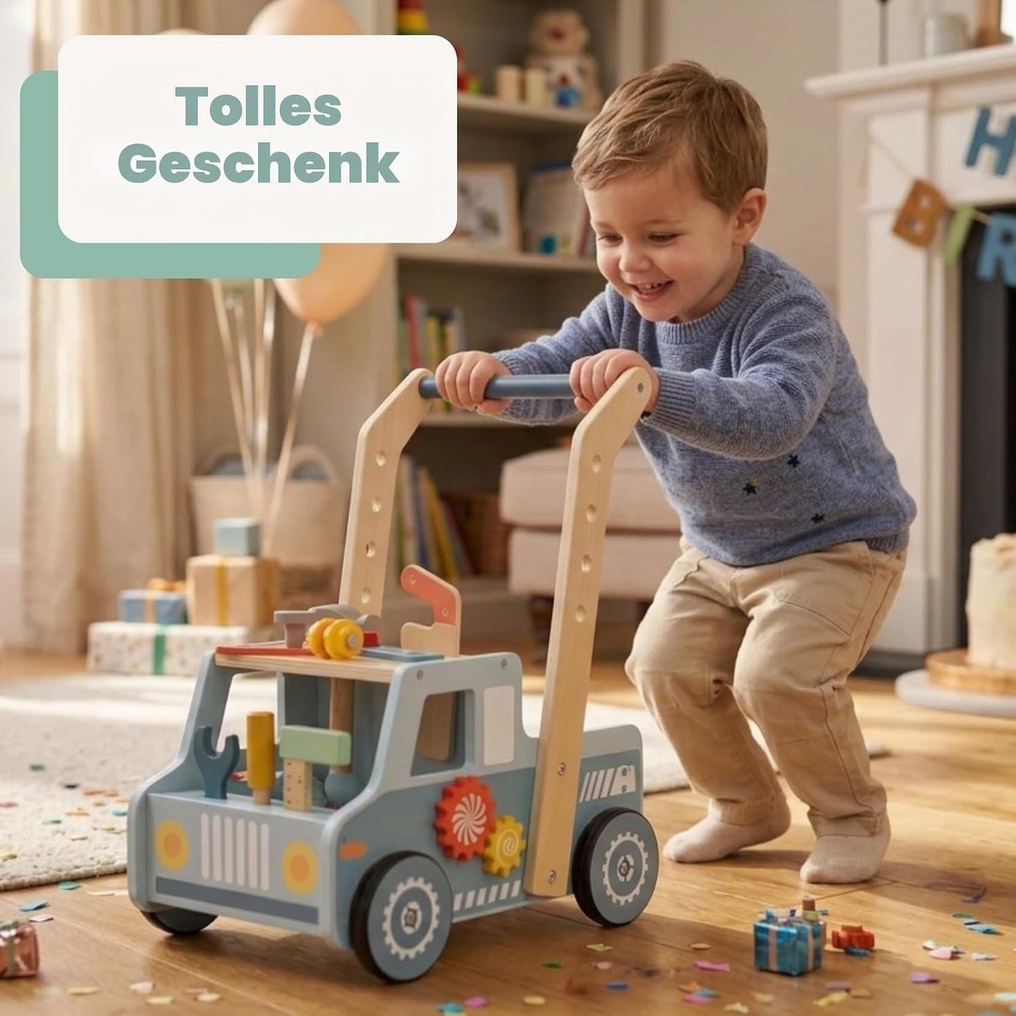 Lauflernwagen Werkbank aus Holz ab 3 Jahren