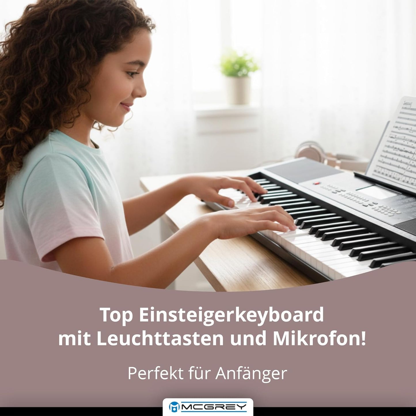 LK-6120-MIC Keyboard mit Mikrofon & Kinderkopfhörer Set