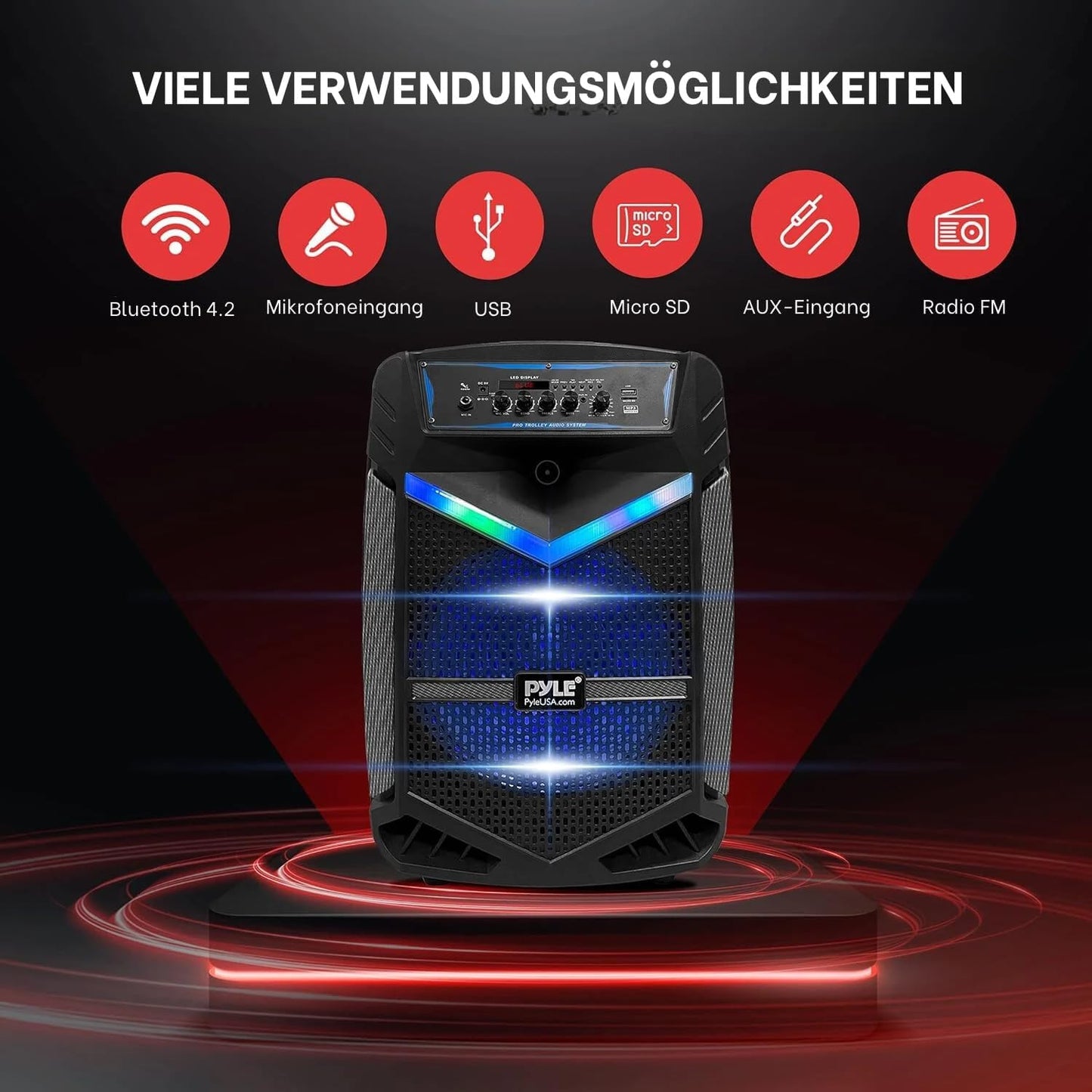 PA Bluetooth Lautsprecher mit Karaoke-Funktion, 12" Subwoofer