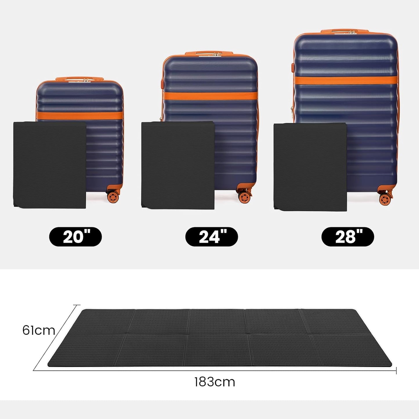 Klappbare Yogamatte, Schwarz 183*61*0.6cm