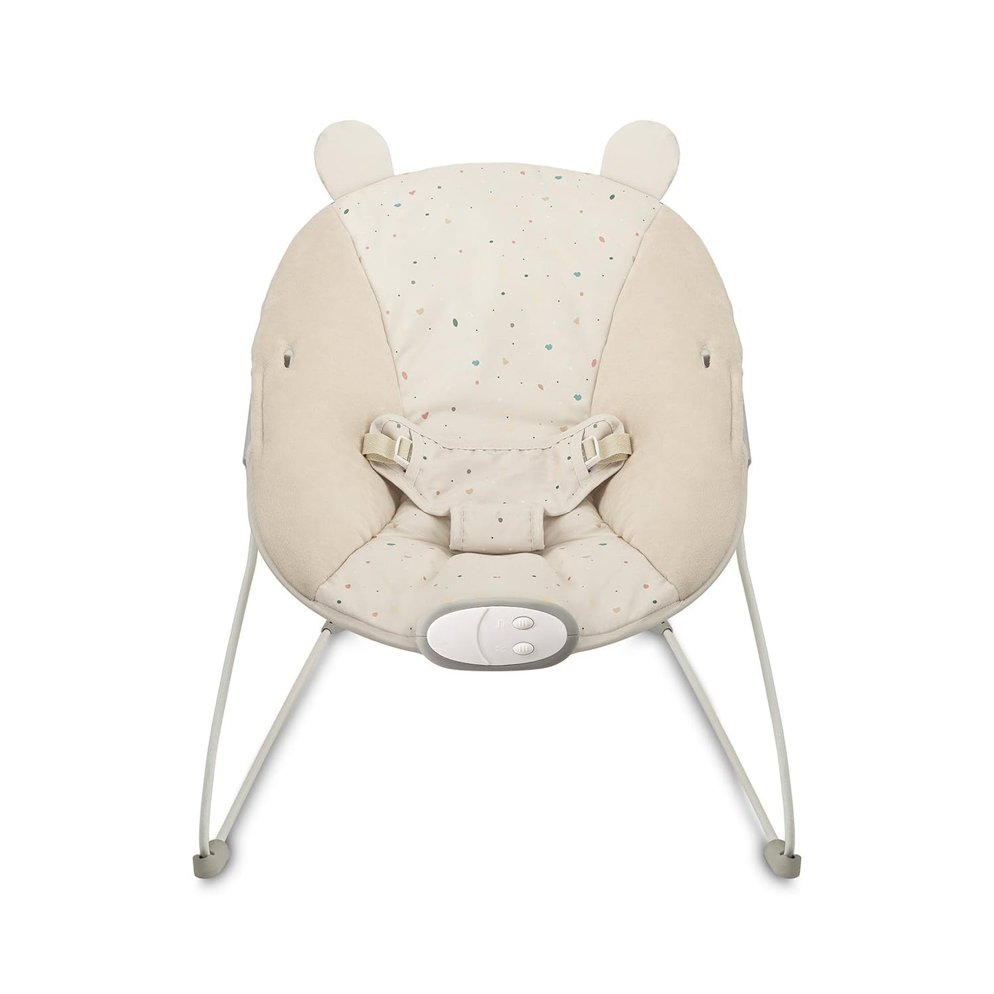Babywippe Glossy mit Sicherheitsgurt und sensorischem Modul, Beige