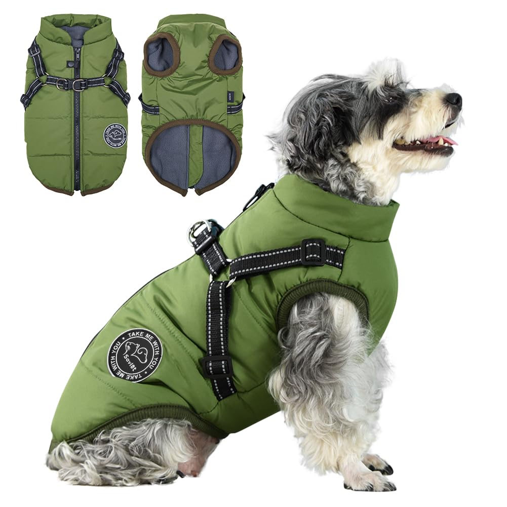 Hundejacke mit Brustgurt, 3XL Grün