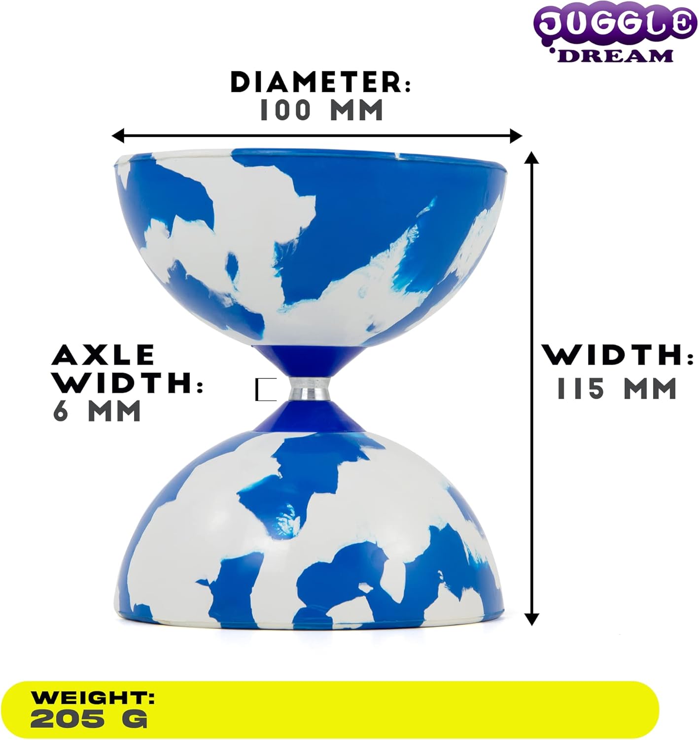 Diabolo-Jonglierset, Blau/Weiss
