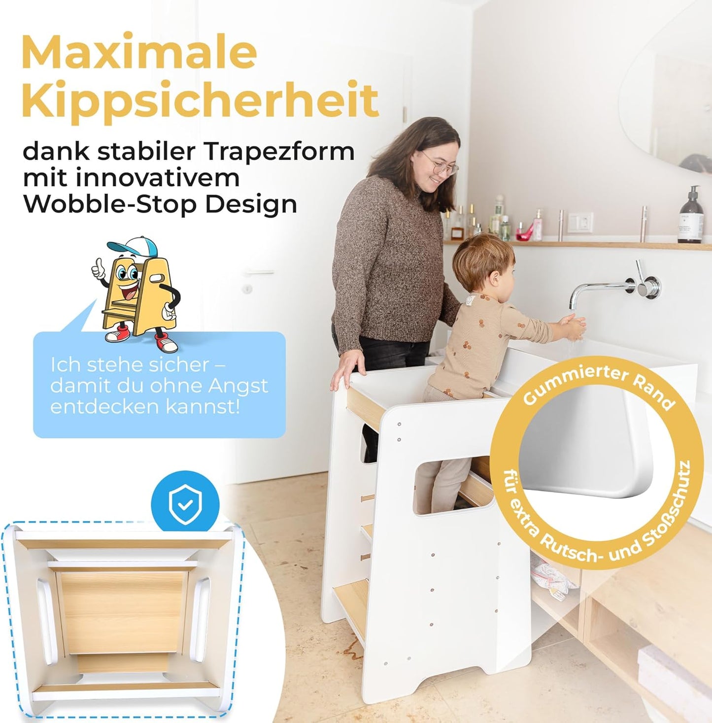 Lernturm mit Aktivitätskarten für Kinder, Weiss