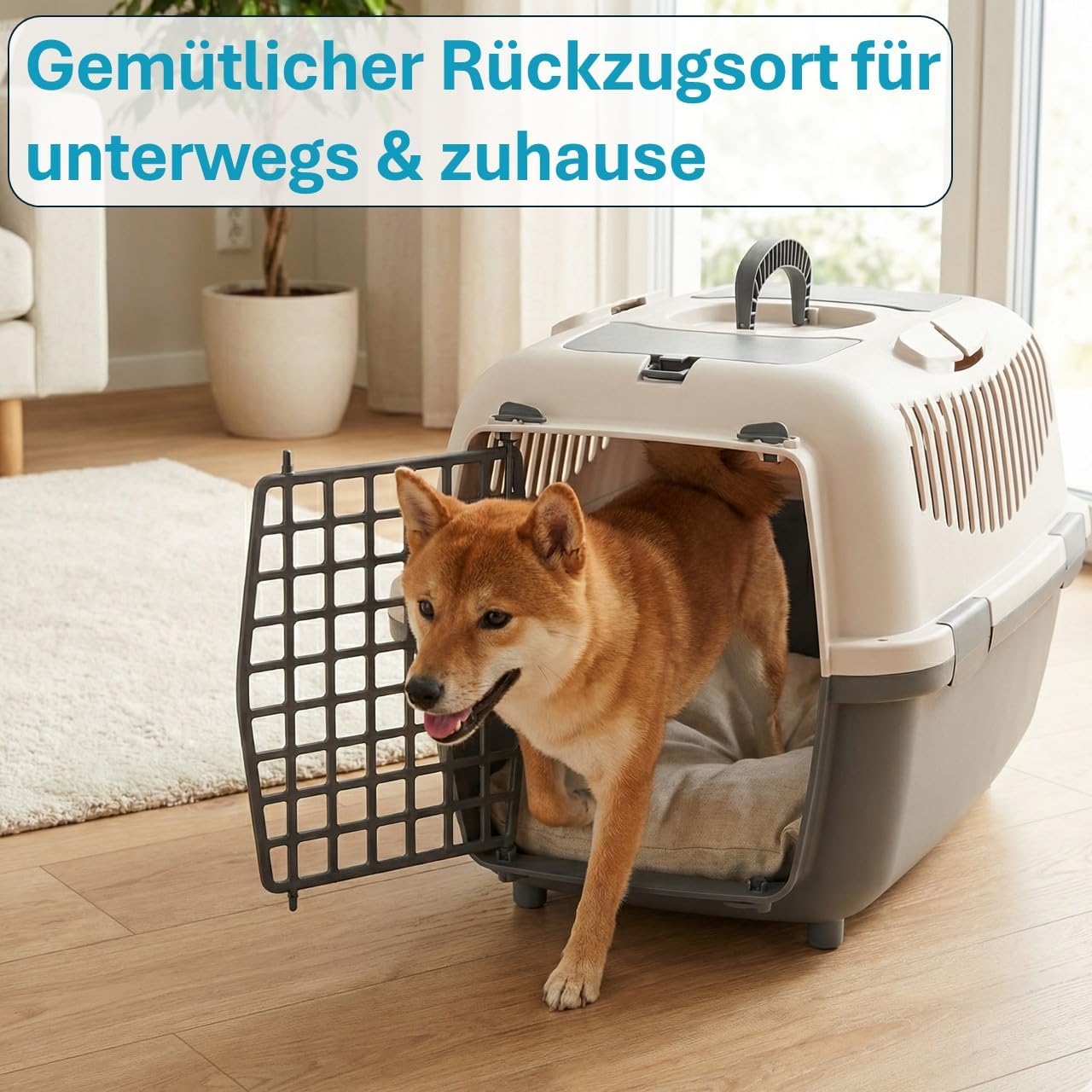 Hartschalen-Transportbox für kleine Hunde und Katzen (bis 6 kg), Blau 1