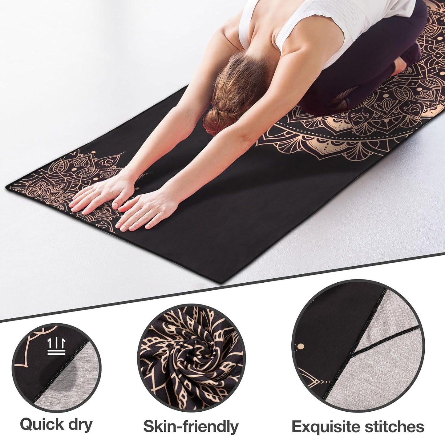 Rutschfestes Yogamatten-Handtuch, Beere, Kiwi, Marineblau, Rot, Grün, Blau, Schwarz, Weiß, Grau