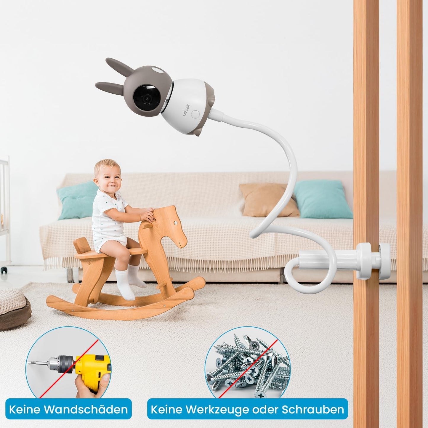 Flexible Babykamera-Halterung für Kinderbetten