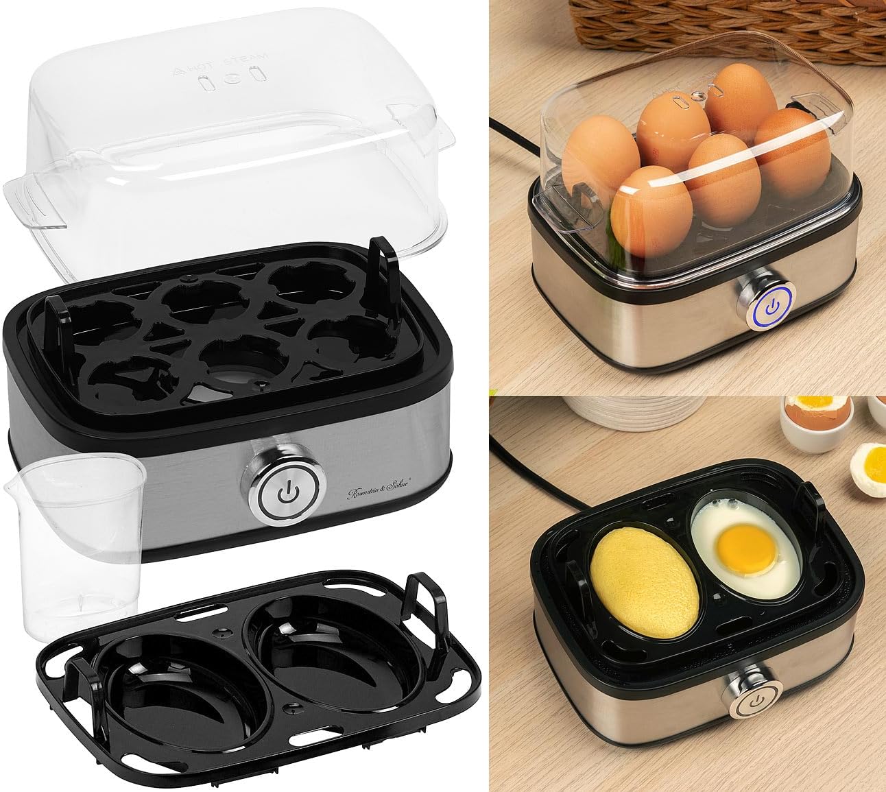 3in1-Eierkocher für 6 Eier