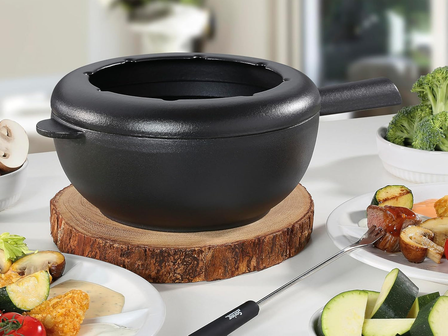 Caquelon Saas-Fee Gusseisen schwarz matt 2.0 l ø 20 cm