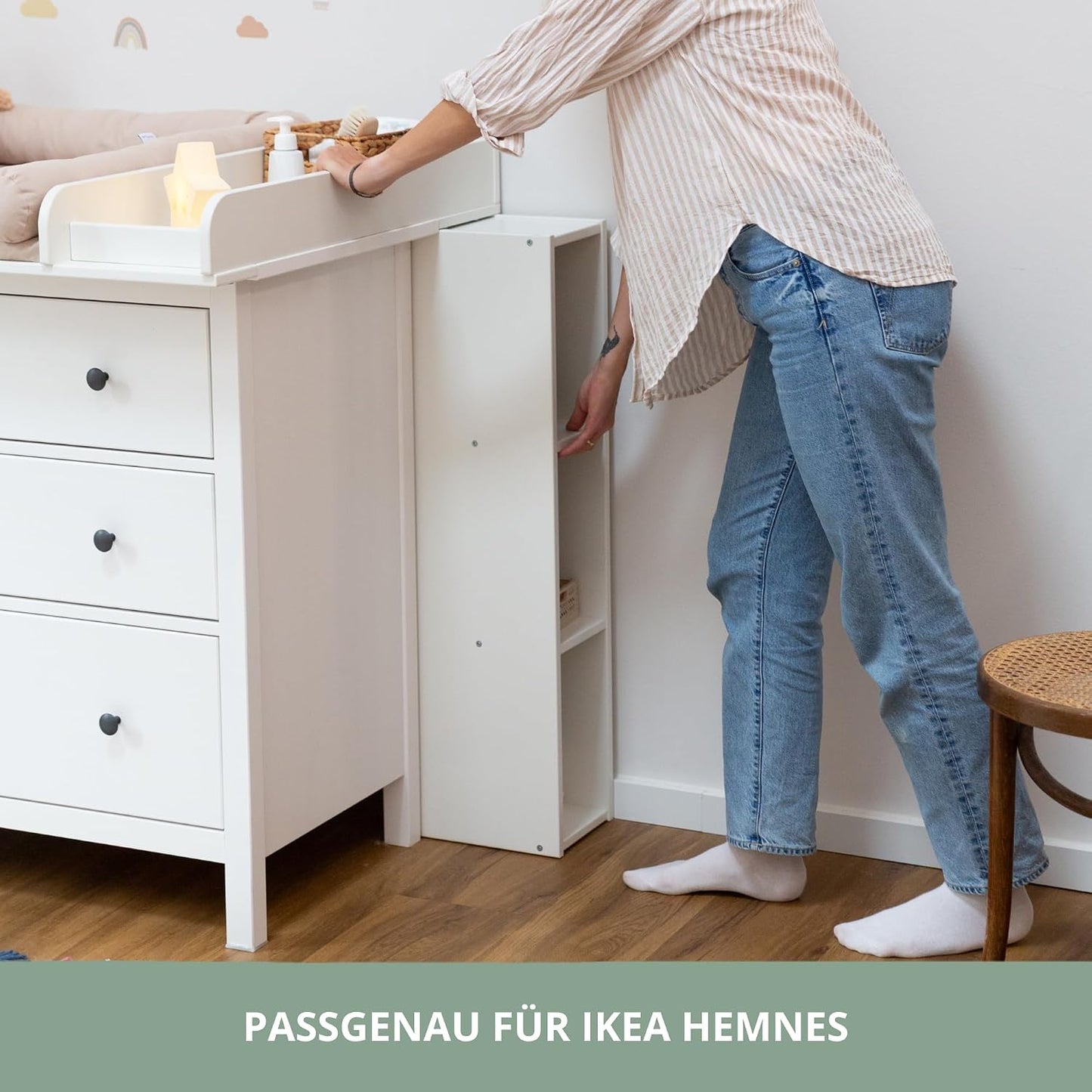 Stauraumregal für Wickelkommode, Weiss Für IKEA HEMNES