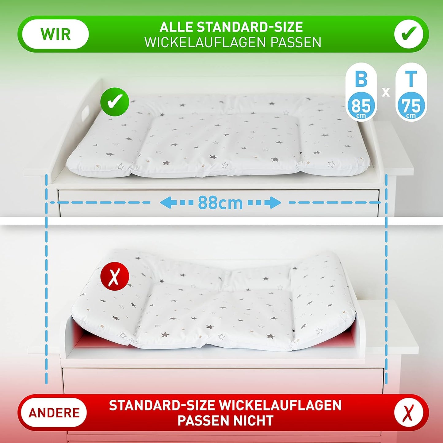 Wickelaufsatz für IKEA Hemnes Kommode