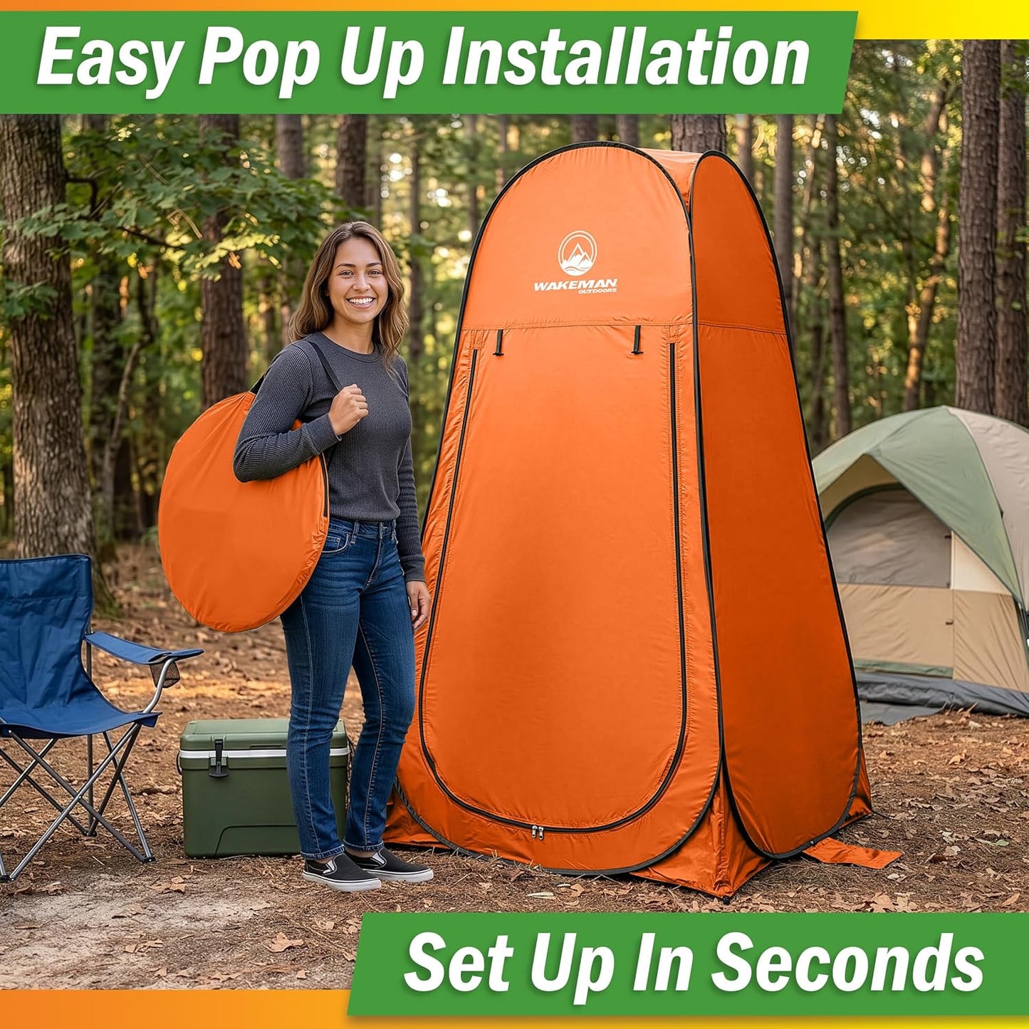 Pop-Up Sichtschutz-Duschzelt, Orange