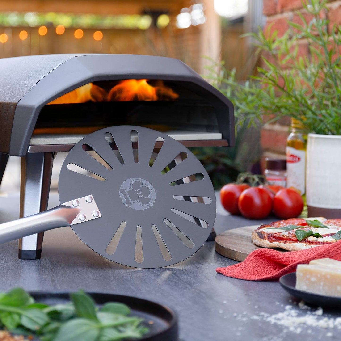 Pizzaschieber mit verstellbarem Holzgriff, 22,9 cm (9 Zoll) rotierende Schaufel