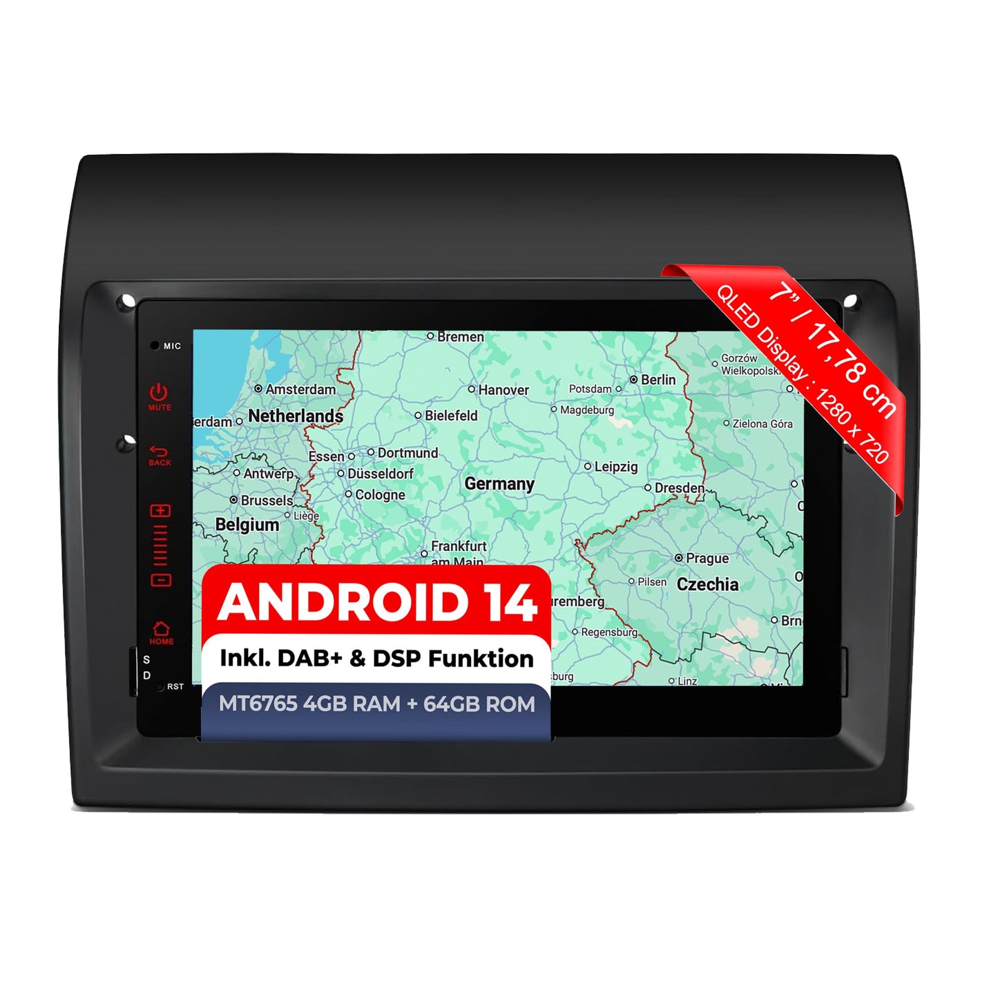 AFI74-L2 Android 14 Autoradio mit Navigation für Fiat Ducato, Citroën Jumper & Peugeot Boxer, AFI74-L2