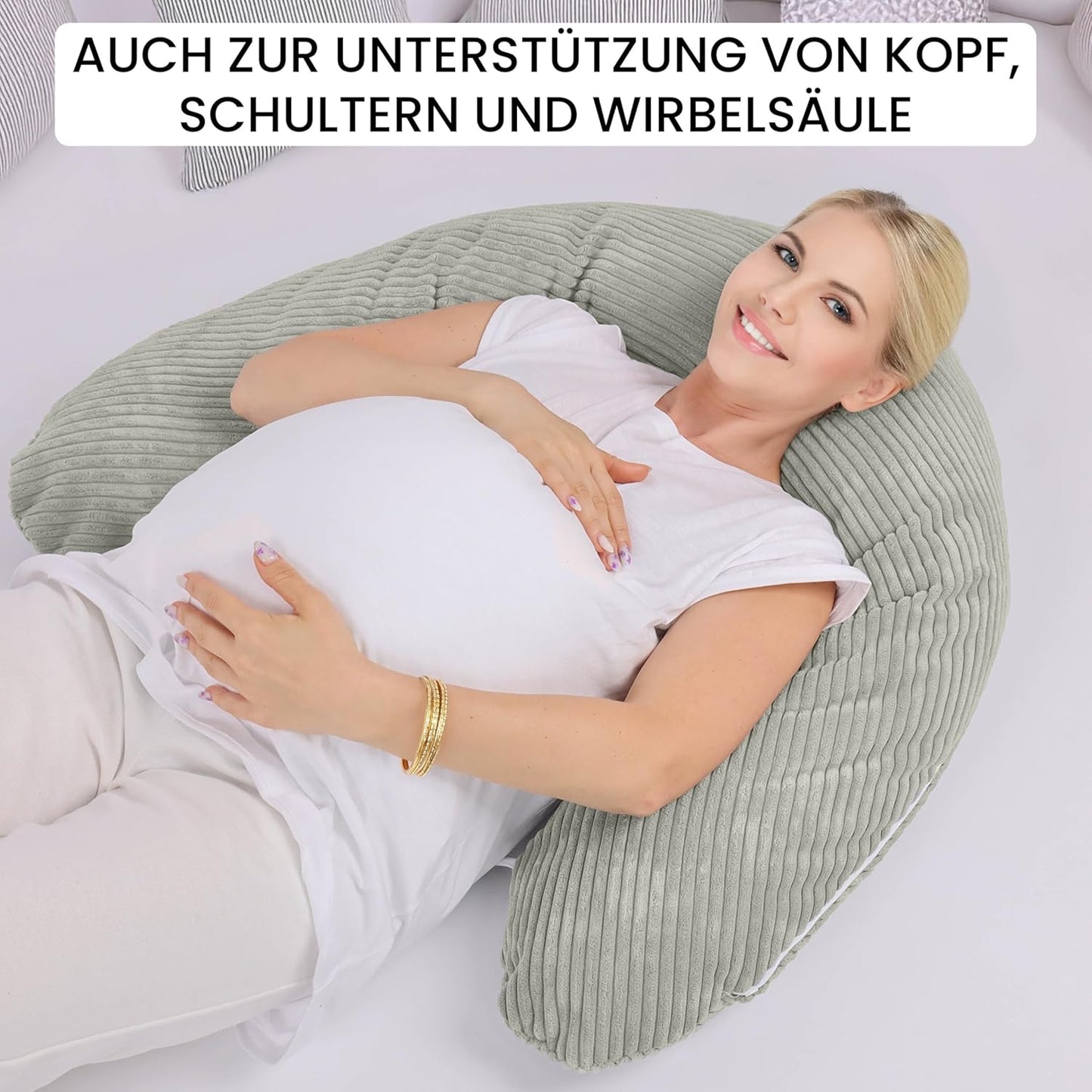 XXL Seitenschläfer- und Stillkissen 170 cm, Tauglanz Stillkissen 170 cm