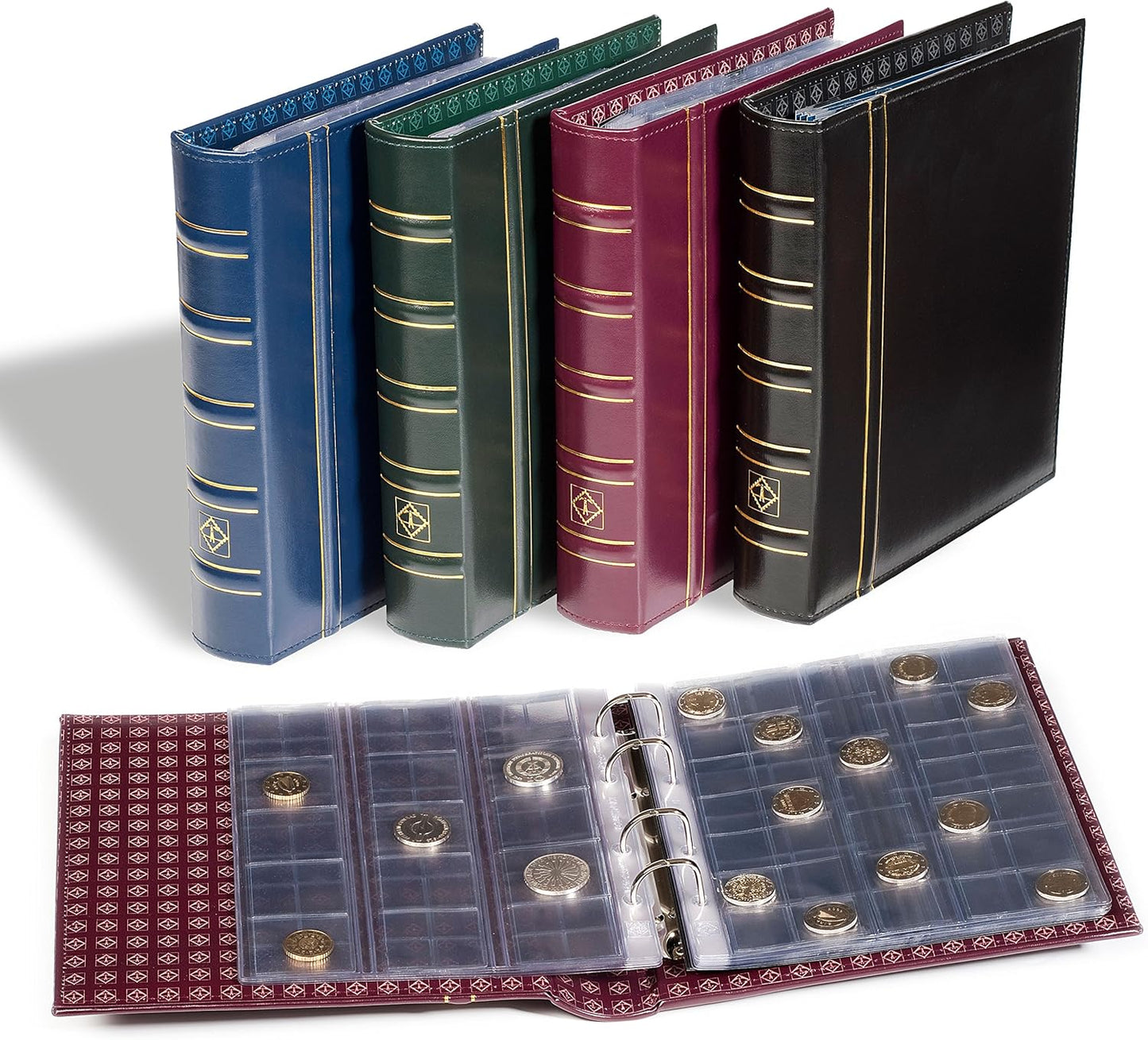Münzalbum Optima Classic mit Schutzkassette, Rot, mit Schutzkassette