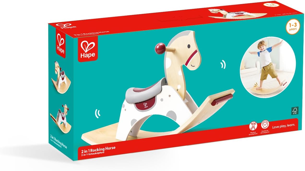 2-in-1 Rocking Horse Schaukelpferd & Balanceboard