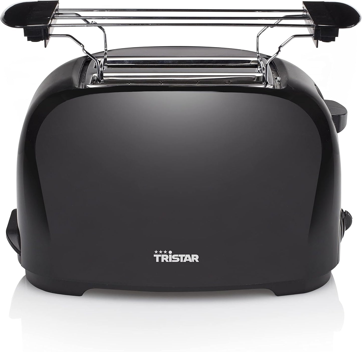 Toaster mit 6 Bräunungsstufen und Brötchenaufsatz, Schwarz
