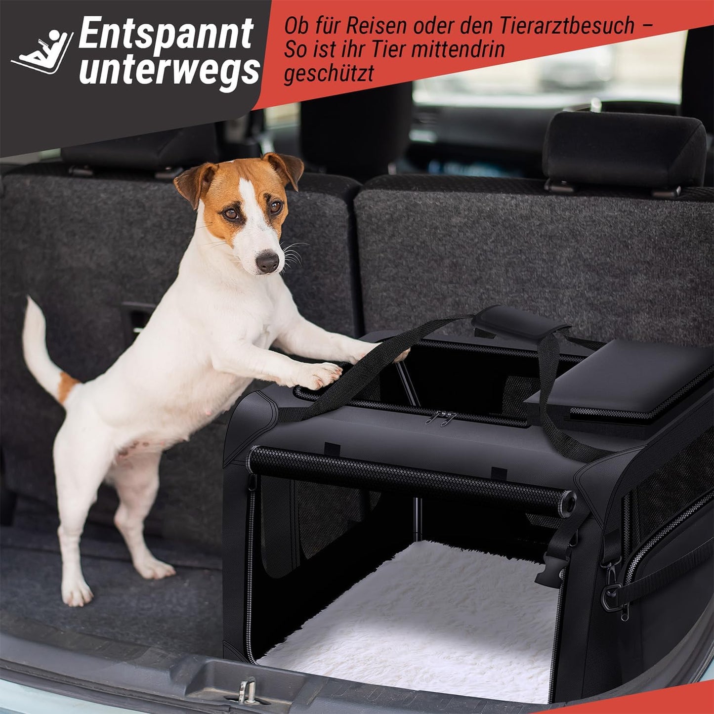 Faltbare Hunde-Transportbox, S - 49x34x34 cm
