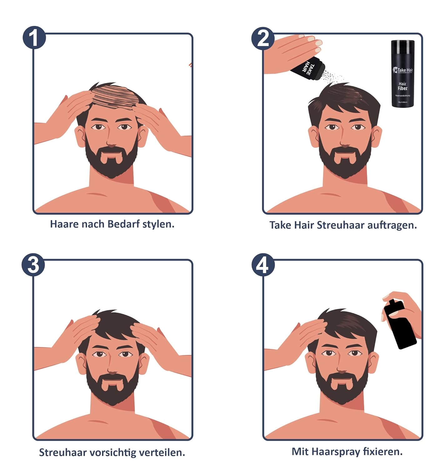 Streuhaar Nachfüllbeutel für Haarverdichtung, Mittelbraun