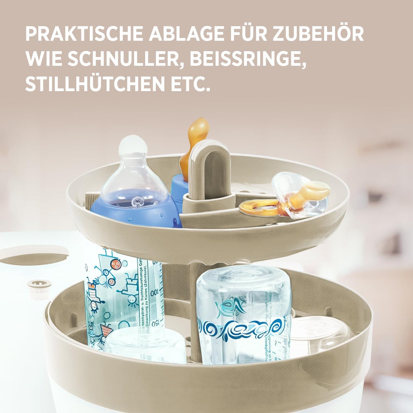 Dampfsterilisator für Babyflaschen, Beige