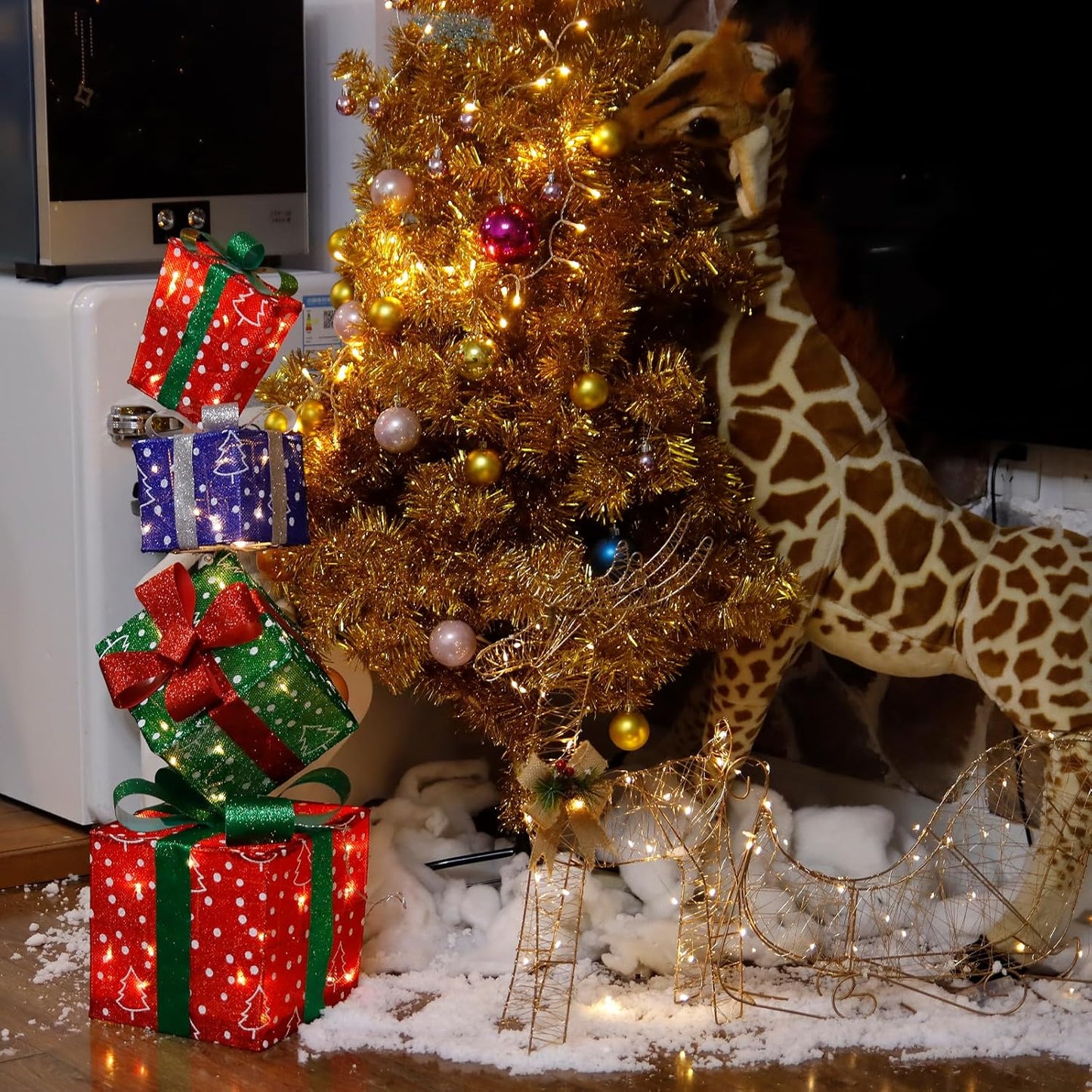 Weihnachtslichterdeko, 006 Farbig, Quadratisch